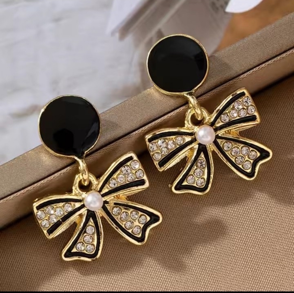 Earrings Rhinestone Bow Crystal‎ Women's New f80